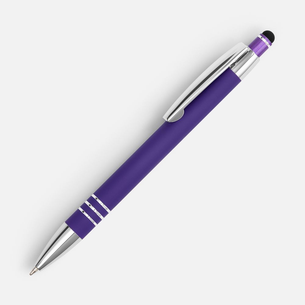 Ручка шариковая Sansen Soft Touch со стилусом, синяя