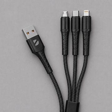 Дата-кабель Armor 3 в 1: micro USB, USB-C, Ligthning, 1.2м
