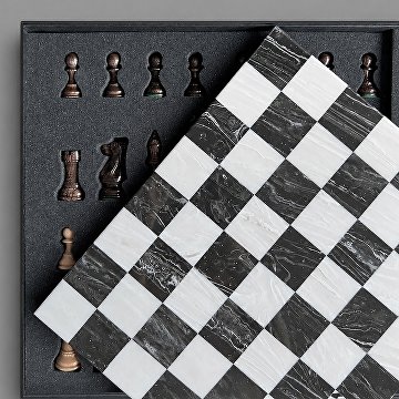 Шахматы ручной работы TABIA из акрилового камня/дерево Бук