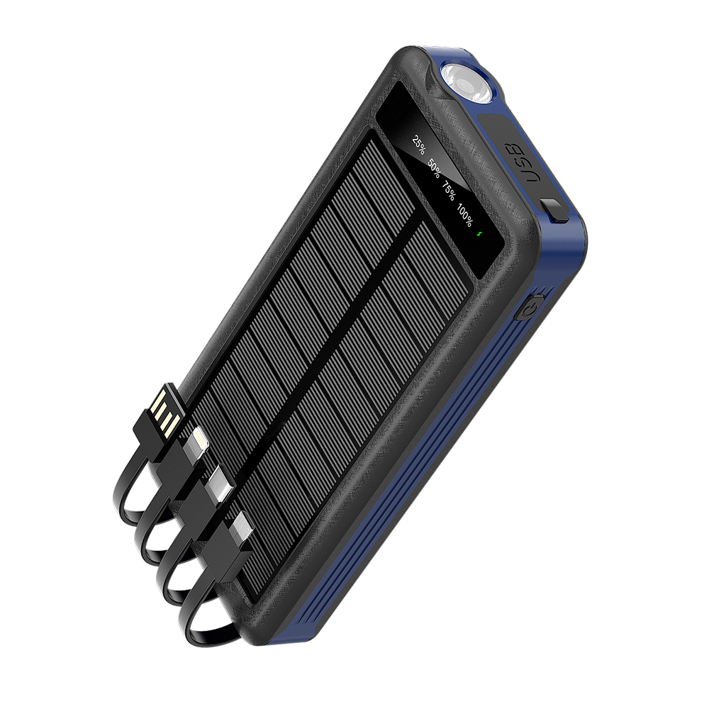 Внешний аккумулятор Xyron с солнечной панелью, 10000 mAh, черный